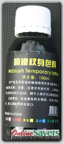 Airbrush Temporary Tattoo Ink!!  Black - 100ml