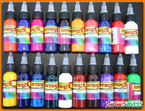 Tattoo- Intenze Ink - 20 Assorted Col - 1 Oz Made in USA.