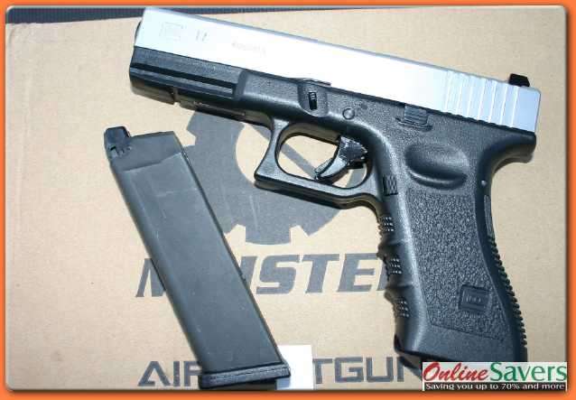 Green GAS - Glock 17  Metal!! Silver Slide!! GAS Blow Back Pistol!! Meister!!!