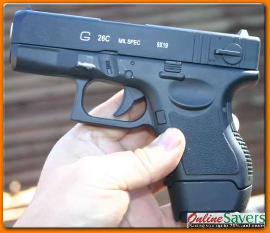 Glock G26 - Spring - BB Metal Pistol!! Shoots BB!! Paint Ball!! Metal Ball!!