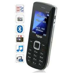 Telego V108 Dual Band Dual Cards with FM Bluetooth Cell Phone (Black)