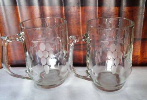 Set x6 Grape Pattern Beer Mug's