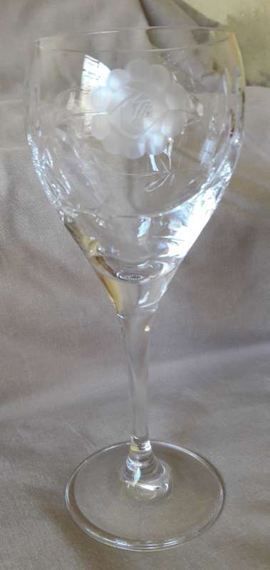 Set x5 Rose Cut Crystal Wine Glasses