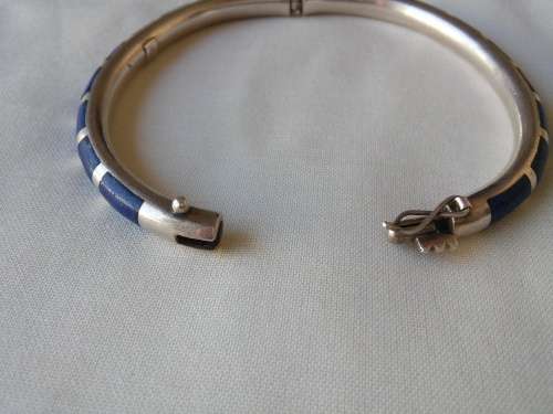 Silver Lapis Lazuli Bangle