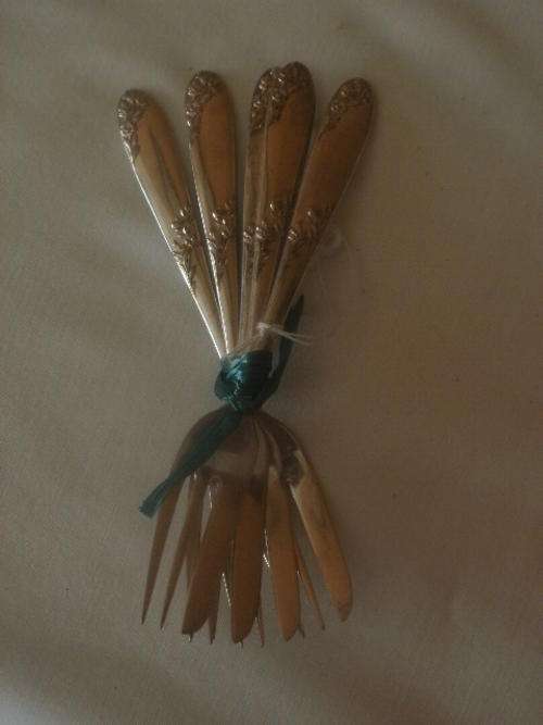 X5, "ANGORA SILVER PLATE, EPNS" CAKE FORKS