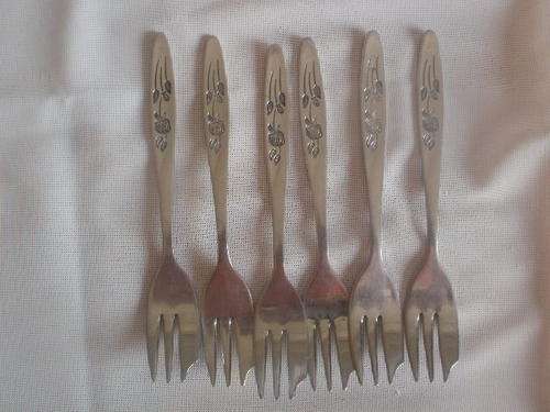 x6 ALFA STAINLESS STEEL CAKE FORKS