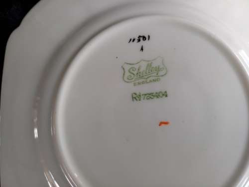 Square Shelley Side Plate (Black and Yellow with fruit)