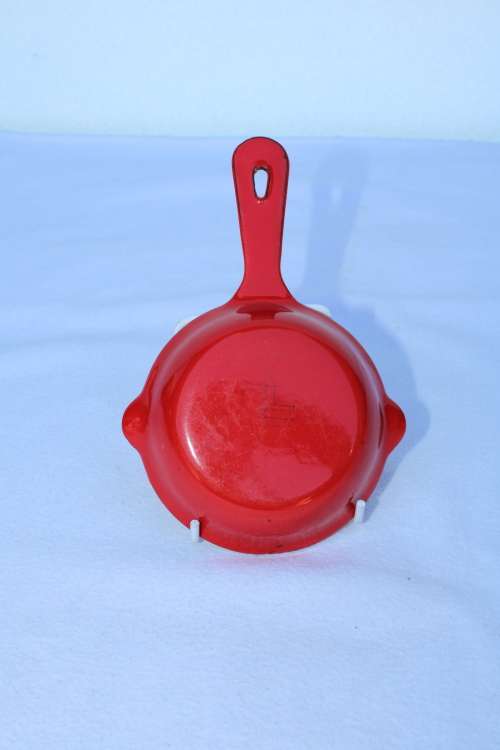 Miniature Cast Iron Enamel Skillet (Red)