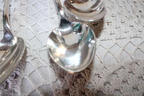Set of 6 French Serving Spoons - Good Quality.