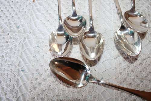 Set of 6 French Serving Spoons - Good Quality.