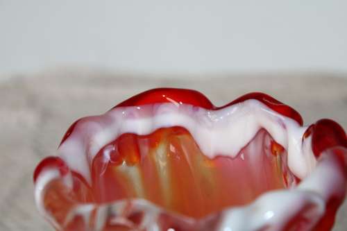 Orange/Red Art Glass Vase