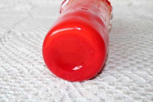 Orange/Red Art Glass Vase
