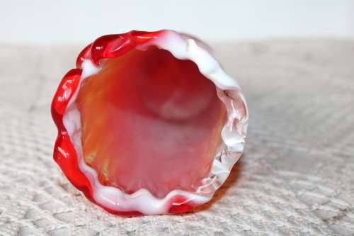 Orange/Red Art Glass Vase