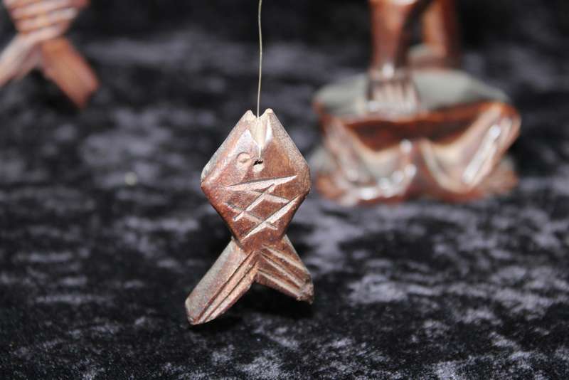 Set of 2 Chinese Fishing Men Figurines