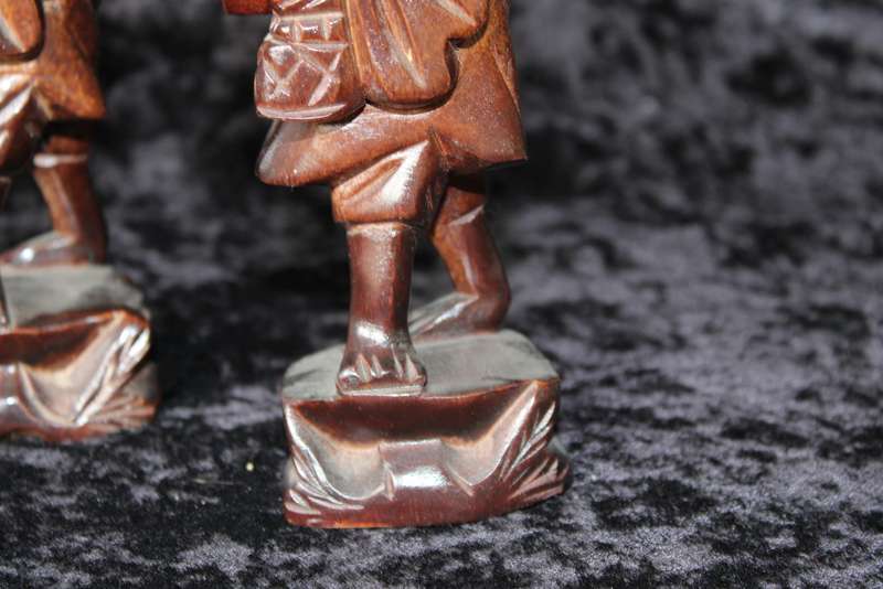 Set of 2 Chinese Fishing Men Figurines