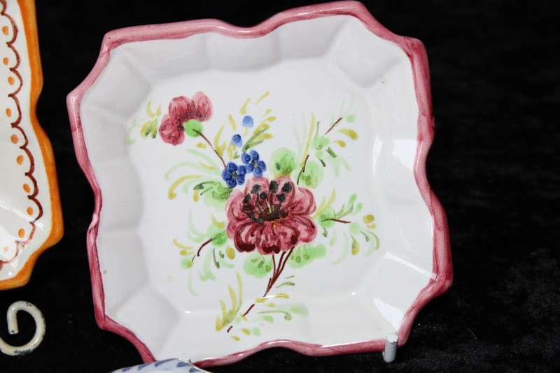 Set of 3 Hand Painted Bon-Bon Dishes.