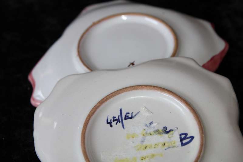 Set of 3 Hand Painted Bon-Bon Dishes.