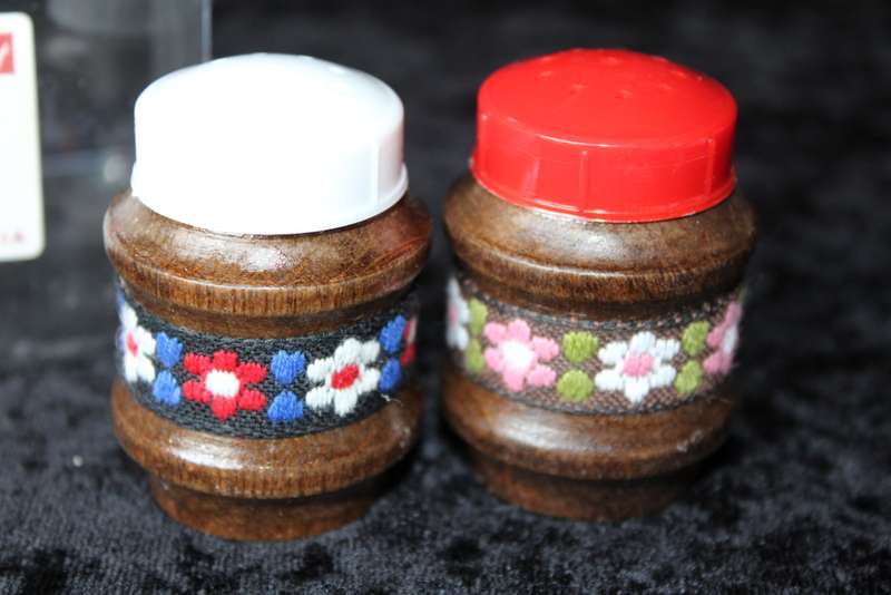 Vintage Austrian Wooden Salt and Pepper Set (Unused)