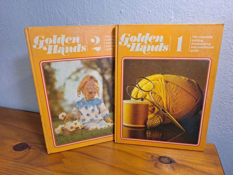 Vintage Book - Golden Hands  Vol. - 1 and 2 - Knitting, Dress Making and Needle Craft Guide