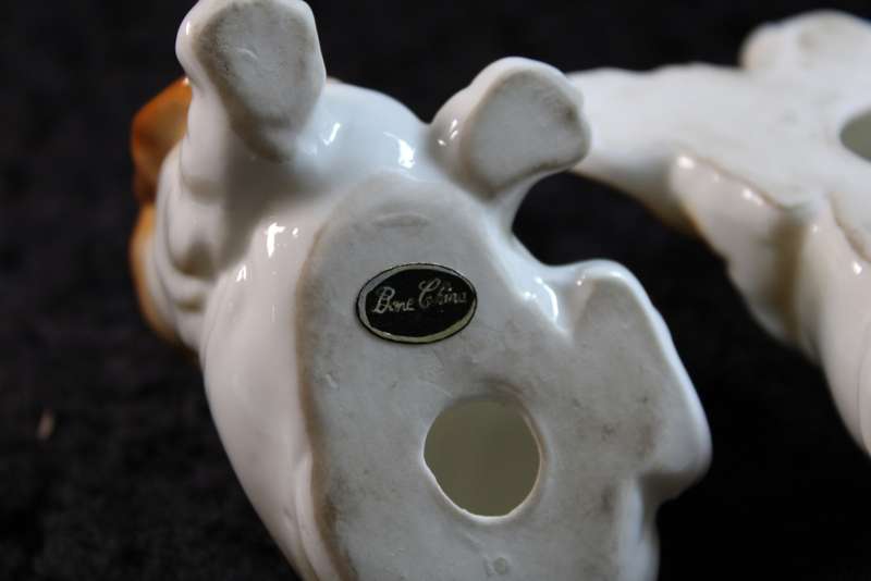 Pair of Bone China Basset Hound Dog Figurines