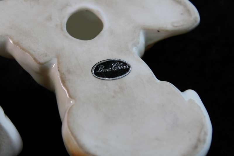 Pair of Bone China Basset Hound Dog Figurines