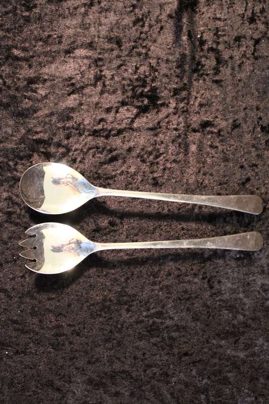 Set of Silver Plated Salad Servers.