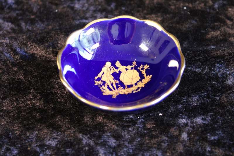 Cobalt Blue Limoges Bon-Bon Dish - France