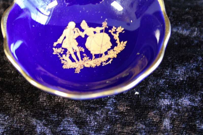 Cobalt Blue Limoges Bon-Bon Dish - France