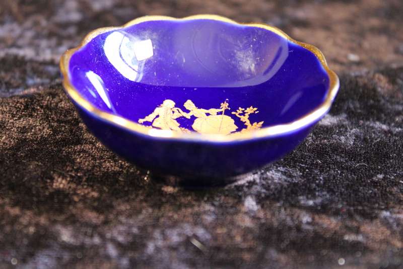 Cobalt Blue Limoges Bon-Bon Dish - France