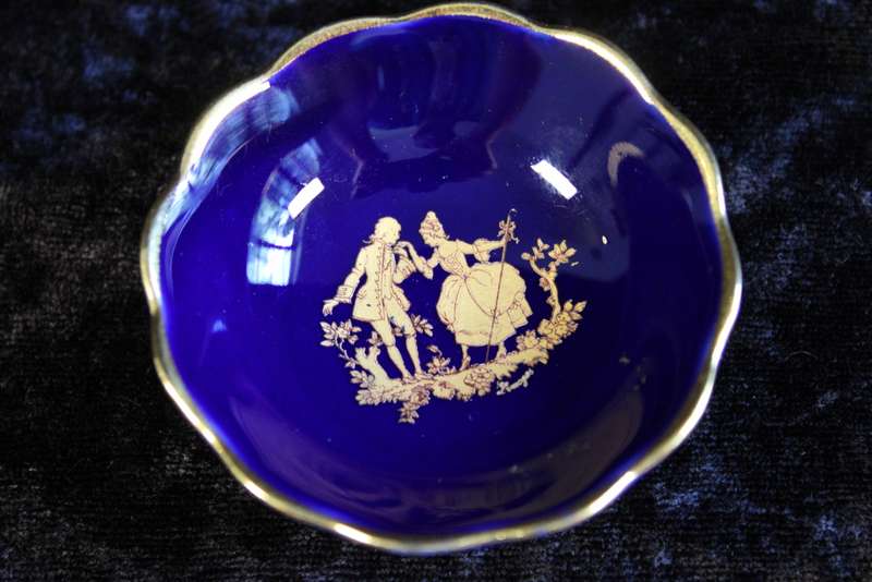 Cobalt Blue Limoges Bon-Bon Dish - France
