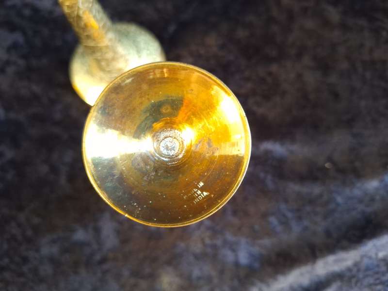 Pair of Brass Trumpet Bud Vases - Made in India