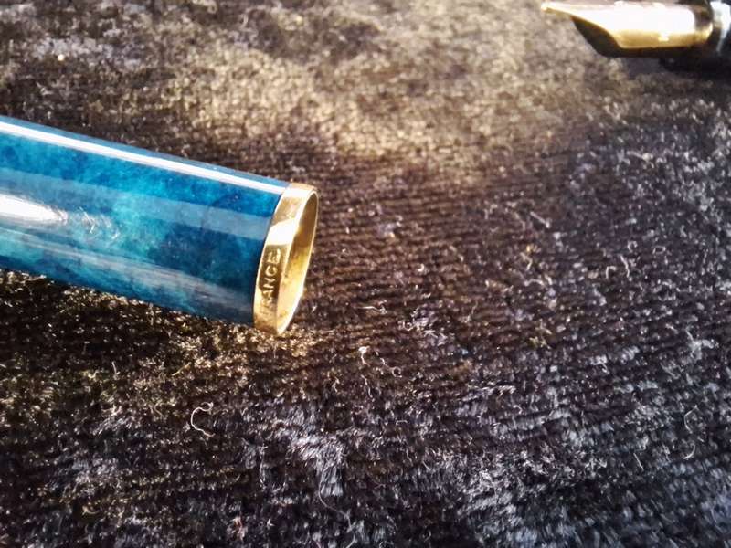 Set of Waterman Pen (Fountain Pen) and Pencil - Blue Marble.