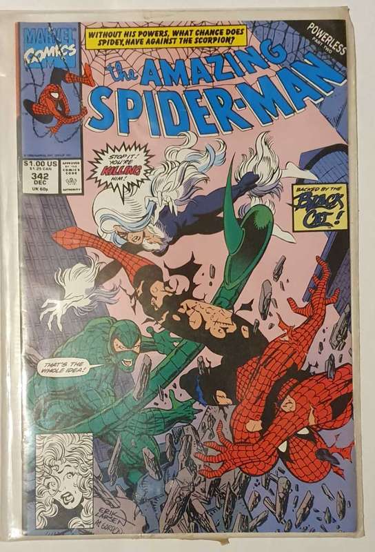 The Amazing Spider-Man #342 - Powerless Part 2 Comic Book.