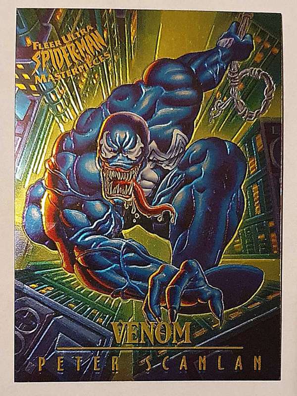 Venom - Peter Scanlan - Spider-Man Masterpieces - 9 of 9 - Trading Card.