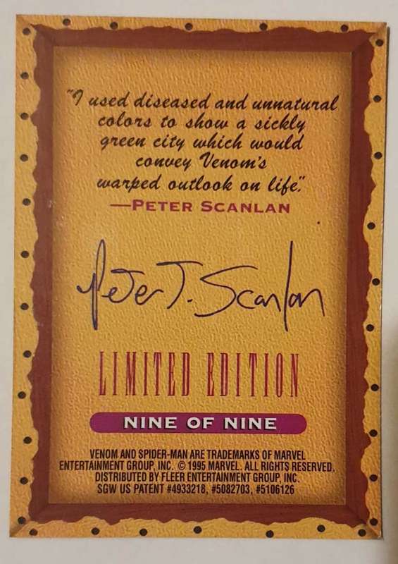 Venom - Peter Scanlan - Spider-Man Masterpieces - 9 of 9 - Trading Card.