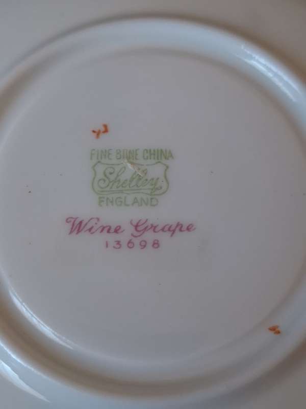 Shelley - Wine Grape Coffee Saucer - 13698.