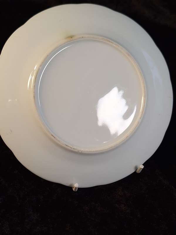 Laster with brushed Gold Rims Roses Small Plate - B.