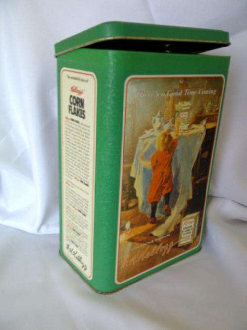 KELLOGGS CORN FLAKES GREEN TIN
