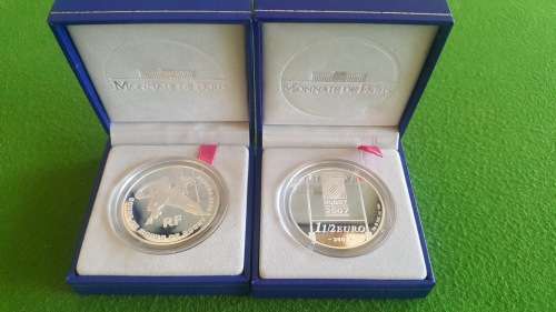 2007 Silver Rugby World Cup 1&1/2Euro Proof