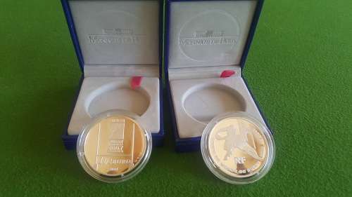 2007 Silver Rugby World Cup 1&1/2Euro Proof