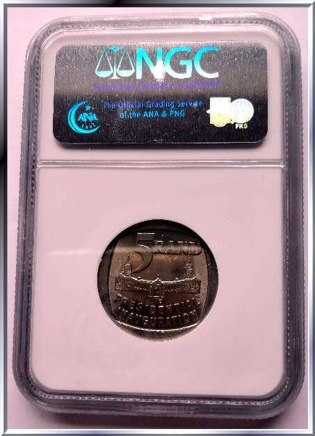 1994 S.AFRICA 5R PRESIDENTIAL INAUGURATION - GRADED NGC AU58- 2 AVAILABLE
