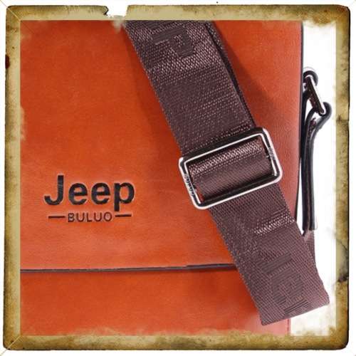 JEEP BULUO Composite Brown Leather Shoulder / Crossbody Bag