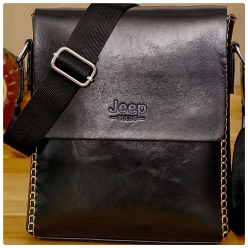 JEEP BULUO Composite Brown Leather Shoulder / Crossbody Bag