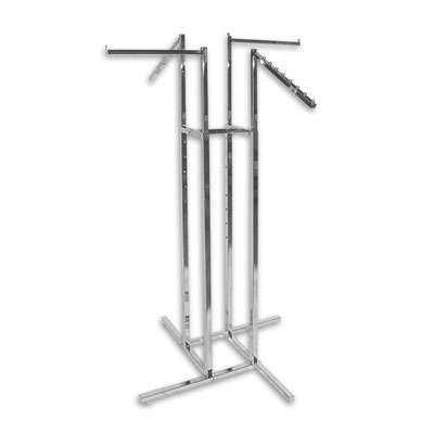 Chrome 4 Arm Combination Clothing / Hanging Rack/ Rails