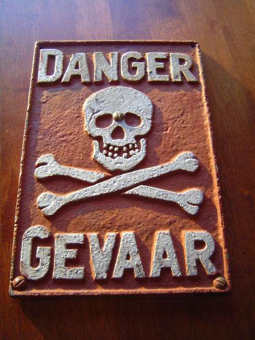 DANGER / GEVAAR Sign. Original Collectors Item 30cm X 20cm