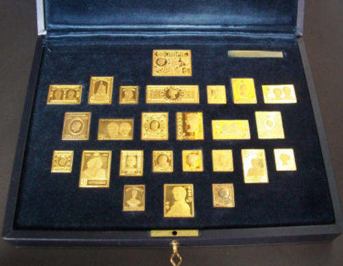 #Low start# TREASURES FROM THE ROYAL COLLECTION  .925 GOLD PLATED STERLING SILVER MEDALLION SET