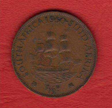 South Africa Half penny 1950 1/2d King George Vl