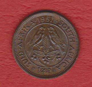 South Africa 1957 Quarter Penny Farthing 1/4d - UNC?