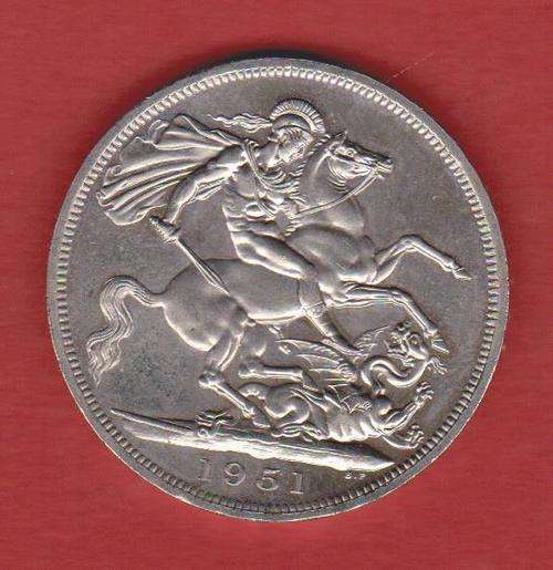 #Crazy R1 start# UK 1951 Festival of Britain Five shilling Crown in red box with papers