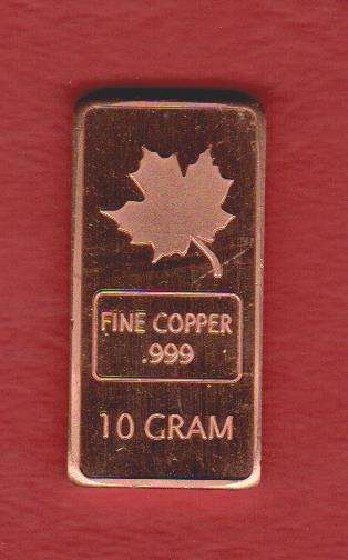 FINE COPPER .999 - 10 GRAM